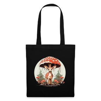 Cottagecore Esthétique Champignon Vintage Cerf - Sac en tissu - noir - Devant