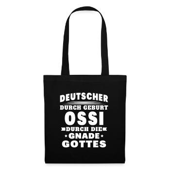 Ossi Ostdeutscher Sachsen - Stoffbeutel - Schwarz - Vorne
