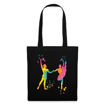 Ballet Danse Couple Femme Ballerine - Sac en tissu - noir - Devant