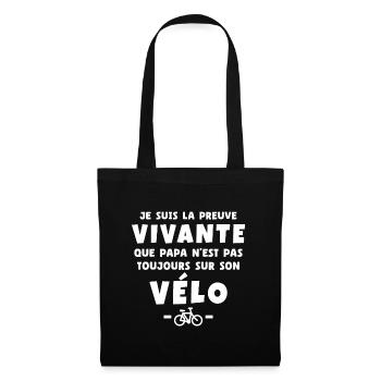 Preuve vivante : papa n'est pas que cycliste - Sac en tissu - noir - Devant