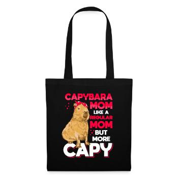 Capybara Mama Capybara Drôle - Sac en tissu - noir - Devant