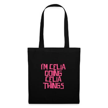 Je suis Celia en train de faire des choses Celia - Sac en tissu - noir - Devant