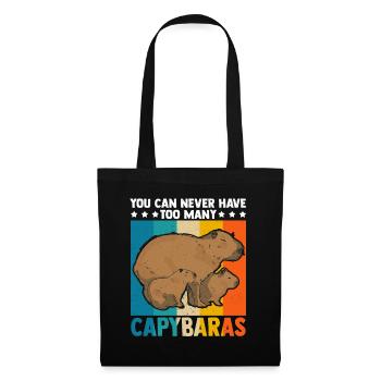 Capybara Capybara Rongeur Rétro - Sac en tissu - noir - Devant