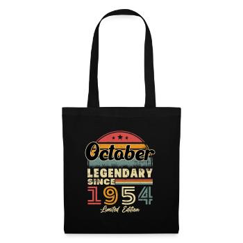 Original Oktober 1954 Jahrgang Jubiläum 1954 - Stoffbeutel - Schwarz - Vorne