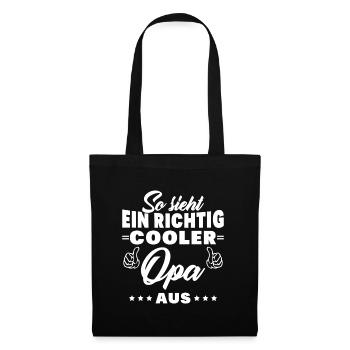 So sieht ein richtig cooler Opa aus Großvater - Stoffbeutel - Schwarz - Vorne