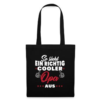 So sieht ein richtig cooler Opa aus Großvater - Stoffbeutel - Schwarz - Vorne