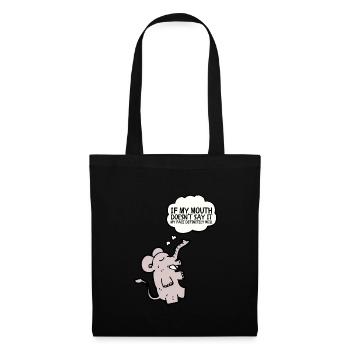 Si ma bouche ne dis-le pas, mon visage le fera certainement: - Sac en tissu - noir - Devant