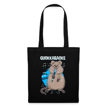 Karaoké chantant chanteur Quokka - Sac en tissu - noir - Devant