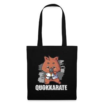 Karate Kampfsport Quokka - Stoffbeutel - Schwarz - Vorne