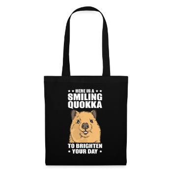 Quokka Meme Souriant Australie Marsupial - Sac en tissu - noir - Devant