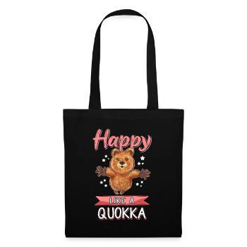 Quokka Happy Marsupial Kangourou à queue courte - Sac en tissu - noir - Devant