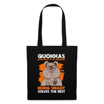 Quokka Kangourou à queue courte Marsupial Quokka Drôle - Sac en tissu - noir - Devant