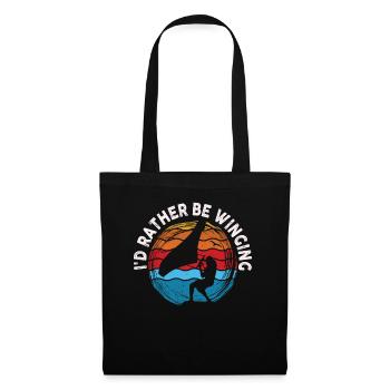 I'd Rather Be Wing Wing Foil Wingsurfing - Tote Bag - black - Front
