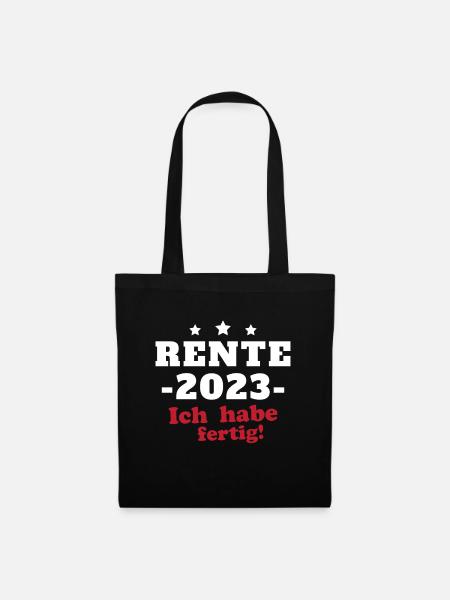 Rentner 2023 Ruhestand Geschenk - Stoffbeutel - Schwarz