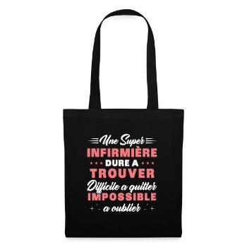 Une super Infirmière Cadeau Femme Humour - Sac en tissu - noir - Devant