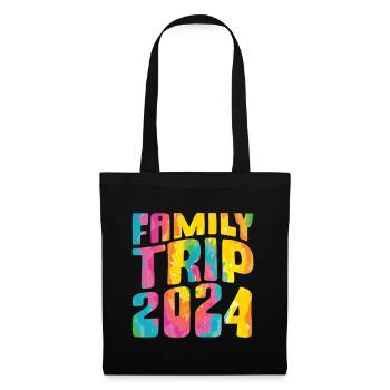 Voyage en famille 2024 Vacances en famille - Sac en tissu - noir - Devant