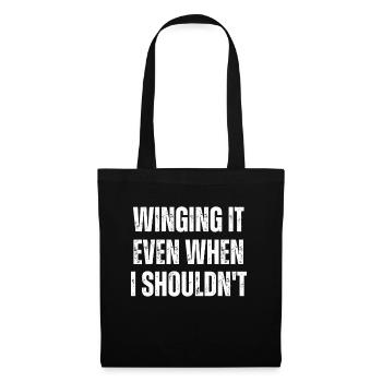 Winging it même quand je ne devrais pas faire du wingsurf - Sac en tissu - noir - Devant