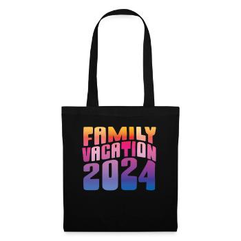 Voyage en famille 2024 Vacances en famille - Sac en tissu - noir - Devant