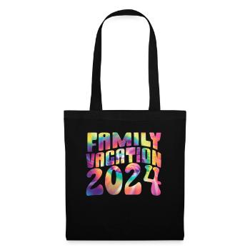 Voyage en famille 2024 Vacances en famille - Sac en tissu - noir - Devant