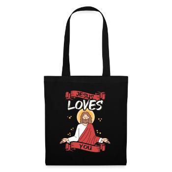 Jesus loves you Christian saying Christ - Tote Bag - black - Front
