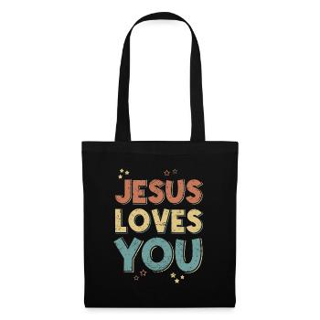 Jésus t’aime Dieu Foi Parole chrétienne - Sac en tissu - noir - Devant