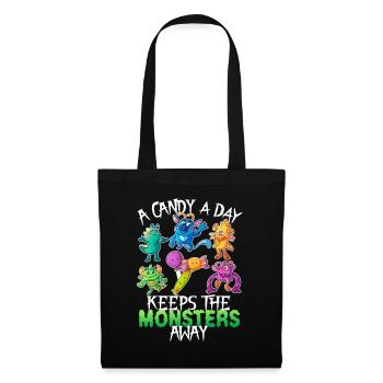 One candy a day Monster Funny Halloween - Tote Bag - black - Front