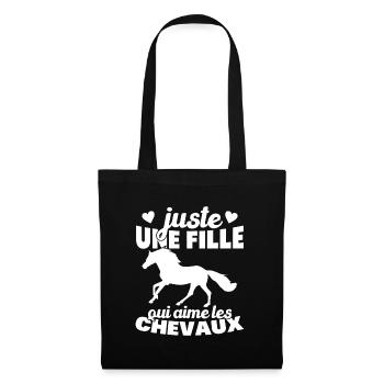 Juste une fille qui aime les chevaux humour - Sac en tissu - noir - Devant