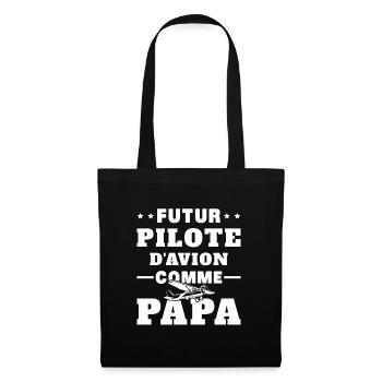 Futur Pilote d'avion comme Papa - Sac en tissu - noir - Devant