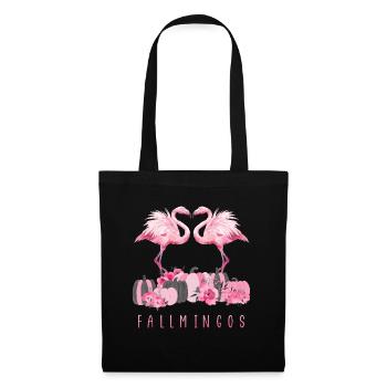 Fallmingo Pumpkin Watercolor Flamingo - Tote Bag - black - Front