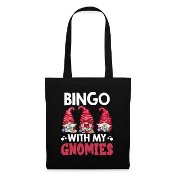Bingo With My Gnomies Funny Bingo - Tote Bag - black - Front
