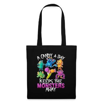 One Candy A Day Monster Funny Halloween - Tote Bag - black - Front