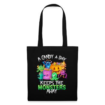 One Candy A Day Monster Funny Halloween - Tote Bag - black - Front