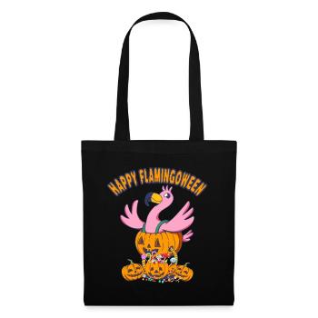 Halloween Happy Flamingoween Flamingo - Stoffbeutel - Schwarz - Vorne