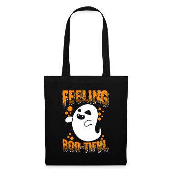 Halloween Drôle Fantôme Goule Fantôme Fantôme Effrayant - Sac en tissu - noir - Devant