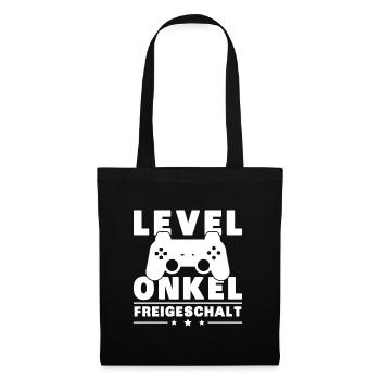 Level Onkel Freigeschalt Du Wirst Onkel - Stoffbeutel - Schwarz - Vorne