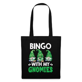 Bingo With My Gnomies Funny Bingo - Tote Bag - black - Front