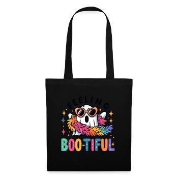 Fantôme Drôle Goule Fantôme Halloween - Sac en tissu - noir - Devant