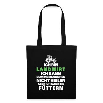 Ich bin Landwirt Landwirtschaft Landwirt Traktor - Stoffbeutel - Schwarz - Vorne