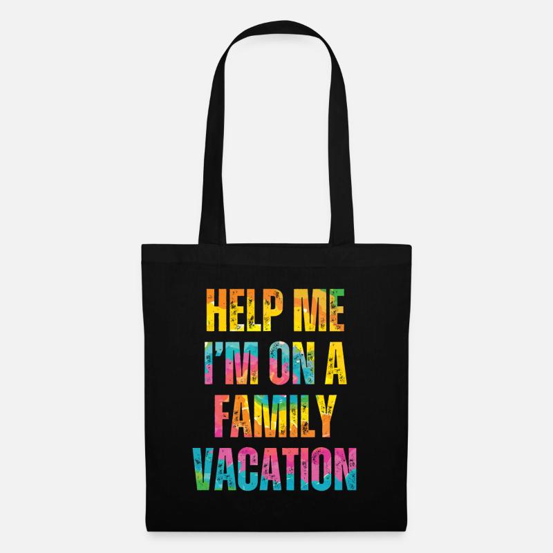 Hilfe, Ich Bin Im Familienurlaub - Stoffbeutel - Schwarz