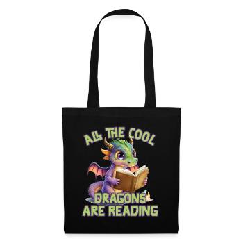 Alle Coolen Kids Lesen Drachen - Stoffbeutel - Schwarz - Vorne