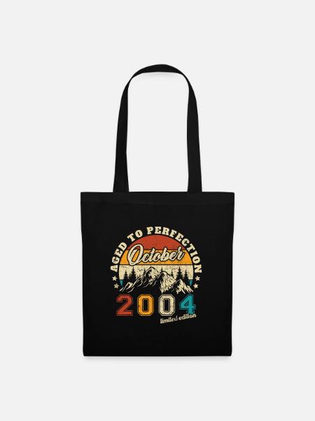 Oktober 2004 Vintage Geburtstagsgeschenk - Stoffbeutel - Schwarz