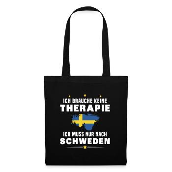 ich muss nur nach Schweden - Stoffbeutel - Schwarz - Vorne