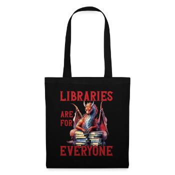 Bibliotheken Sind Für Alle Da Bibliothekar - Stoffbeutel - Schwarz - Vorne