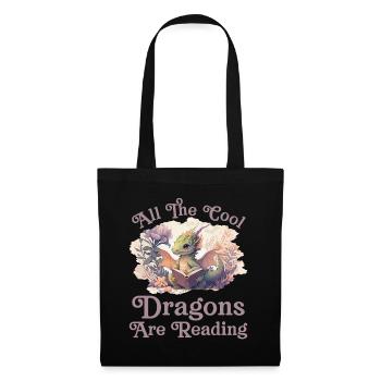Alle Coolen Kids Lesen Drachen - Stoffbeutel - Schwarz - Vorne
