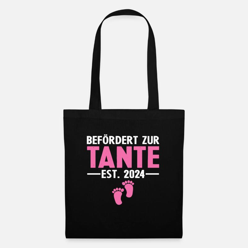 Befördert zur Tante 2024 - Stoffbeutel - Schwarz
