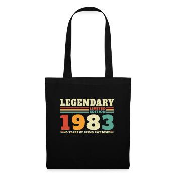Legendär seit 1983 Jahrgang Geburtstag Geschenk - Stoffbeutel - Schwarz - Vorne