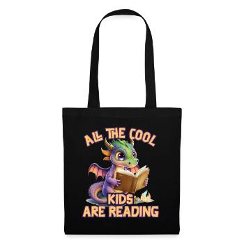 Alle Coolen Kids Lesen Drachen - Stoffbeutel - Schwarz - Vorne