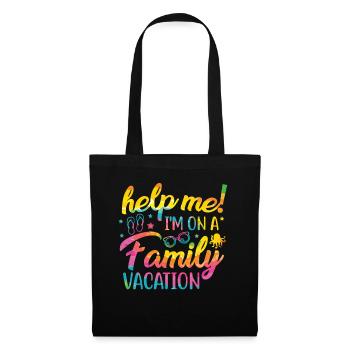 Au secours, je suis en vacances en famille - Sac en tissu - noir - Devant