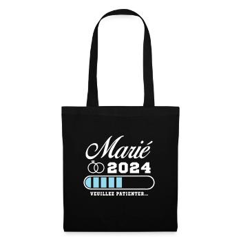 Homme Futur Marié 2024 Humour Cadeau - Sac en tissu - noir - Devant