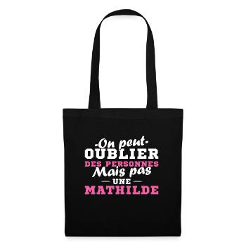On peut pas oublier une Mathilde prénom fille - Sac en tissu - noir - Devant